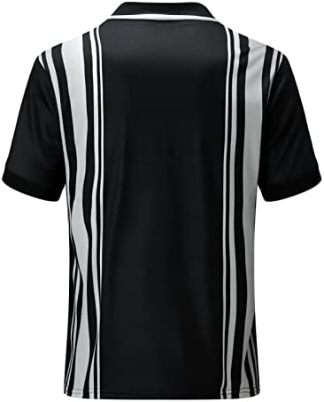 Camisa pólo de manga curta masculina estampada zip up slim fit shirts tops moda moda projetada clássica camisetas de corte