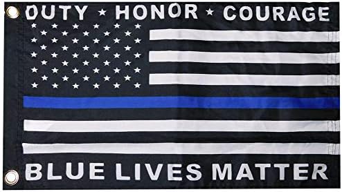 American Wholesale Superstore Duty Honra Courage Blue Lives Matter 100D 12x18