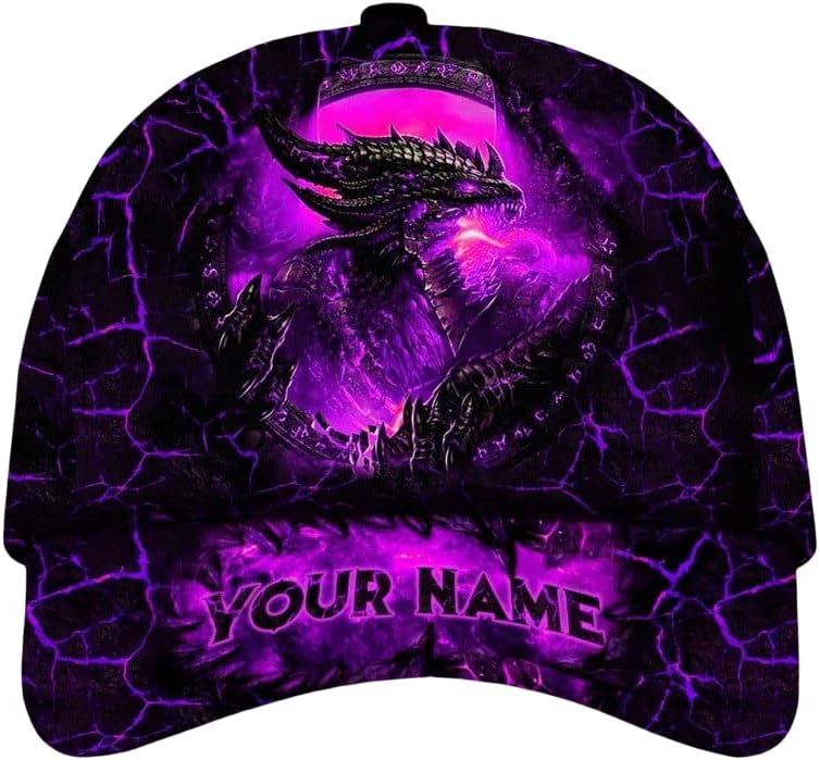 Caputão de beisebol de dragão vermelho personalizado, chapéus de dragão para homens Snapback Chapéus ajustáveis ​​para homens Mulheres Universal Fit, Dragon Gifts