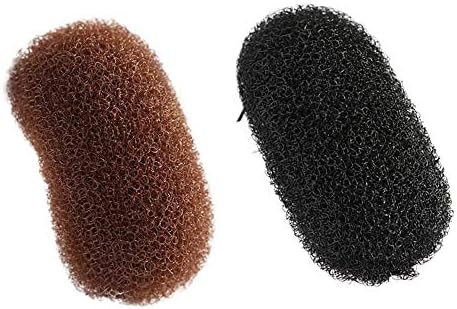Gshllo 2 PCs Volume Inserções de base de cabelo Bump It Up Hair Pads Cabelo Clipe de cabelo Acessórios de cabelo pretos e café