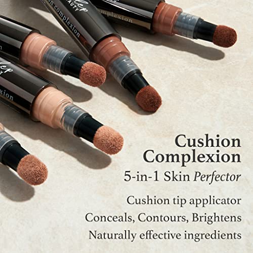 Julep Cushion Tez multitarefa Perfecter de pele - 200 nu - corretivo, fundação, iluminador, contorno - infundido com açafrão - cobertura média a cheia - acabamento natural - acabamento natural