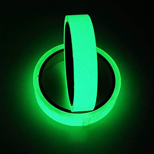 Fita de brilho verde no escuro, 9,85 pés de comprimento x 0,78 polegadas de largura Fita refletiva, adesivo de neon fluorescente