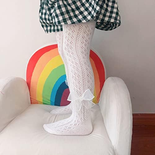 Chung garotas meias de algodão de algodão, verão esbelto no verão com calcinha de malha de malha de arco.