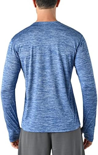 3 pacote: camisetas de manga longa masculinas, ajuste seco UV Protection Protection Outdoor caminhada atlética Tops ativos com orifícios de polegar