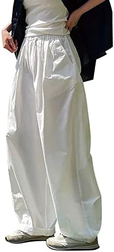 Calças de tamanho grande para mulheres femininas de cor sólida algodão de verão e respirável vento extremamente simples de