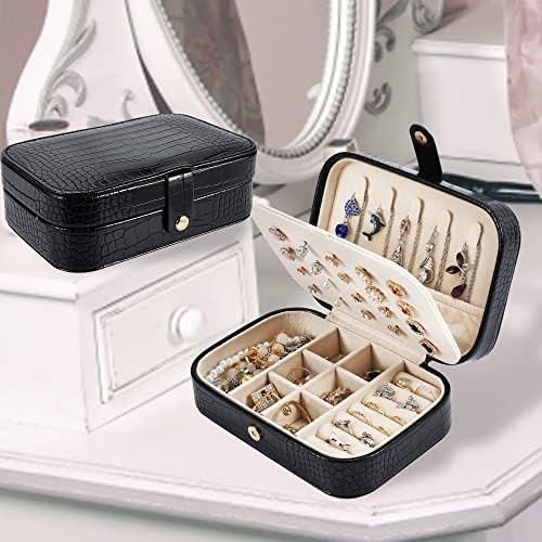 Caixa de viagem de jóias da Jóia Dajasan, caixa de jóias portátil de viagem, caixa de jóias de couro pequeno para mulheres presentes