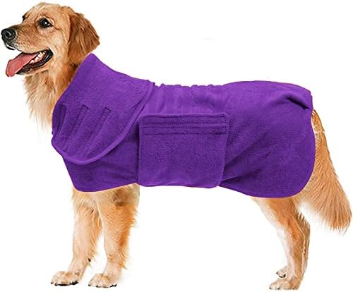 Lepsjgc cão secando casaco seco de cachorro rápido saco de banheira de roupão de banheira