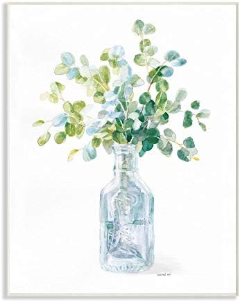 Stuell Industries Flower jar Still Vida Green Blue Painting, 10 x 15, multicoloria