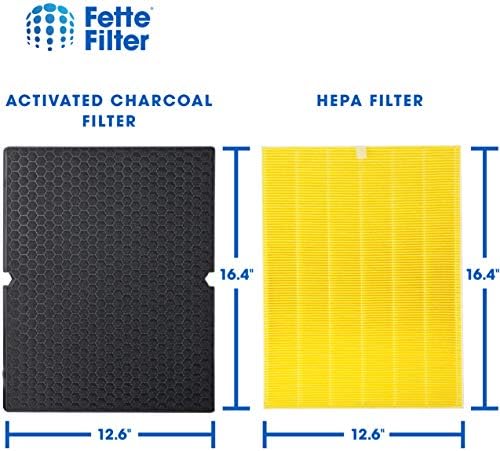 Filtro Fette - 116131 Filtro de substituição H13 Premium True H13 I Compatível com o purificador de ar Winix C555 2 Filtros H13 Ture H13 + 2 Filtro de Carbono ativado Enhanced Compare com o filtro Winix 116131
