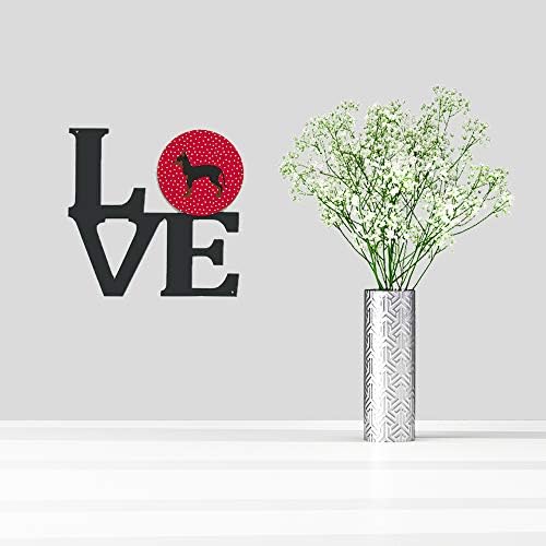 Tesouros de Caroline CK5832WALV Inglês Toy Terrier 1 Love Metal Wall Artwork Love, Red,