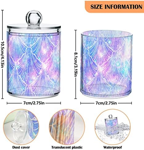 Mermaid Galaxy Cotton Swab Suports Recipientes de banheiro Jarros com tampas conjuntos de algodão Ball Padrocer Round Jar