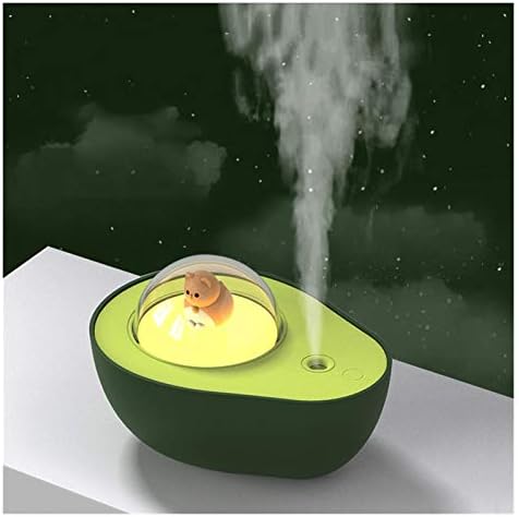 Umidificador de ar de abacate Umidificador fofo para desktop quente noturno de água clara de água embutida Battery