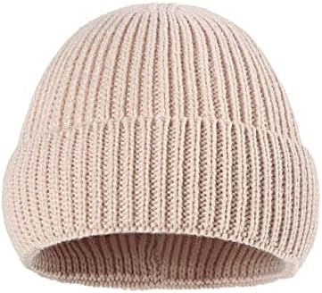 Autumn e inverno cor sólida crianças tricotadas chapéu -filho paterno quente woollike chapéu chapé os chapéus