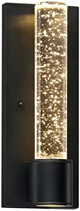 SCÊNCIA DE PAREDE BLATE DE ELIMEGAN com bolha de cristal K9 e crepúsculo ao sensor de amanhecer, luz de parede LED externa, lanterna moderna da varanda, luminária de luminária para interno e externo