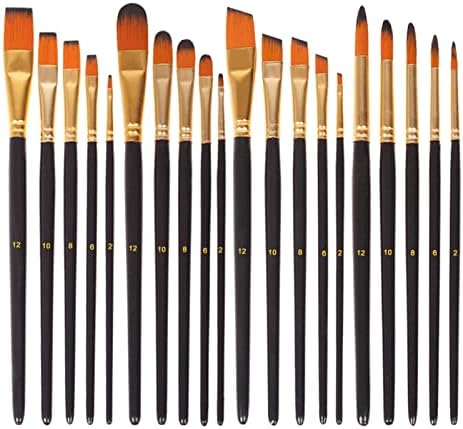CXDTBH Polo de madeira preta 5 conjuntos de escovas de aquarela Brushes de pintura de nylon Supplies de pintura de arte do aluno (cor: D, tamanho