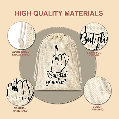 Sacos de kit de ressaca, mas você morreu kit de ressaca, bolsa de kit de recuperação de sobrevivência com cordão, 5 PCs Casamento Algodão Bolsas de Presente, Bachelorette Party Favors Supplies Decorações