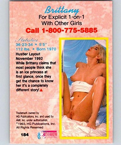 1993 Hustler Premier Series 2 184 Brittany Adult Mint Trading Card 05373