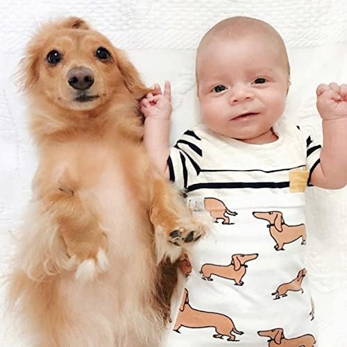 Synia saco para o recém -nascido Weiner Dog Swaddle com bandana menino Sack Sack Sagão Saco de Saco de Sack