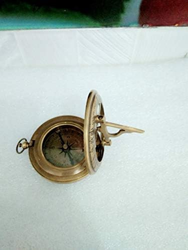 Jóias de relógio de relógio de relógio de relógio antiquado de colar de bússola de trabalho de 47 mm de bronze