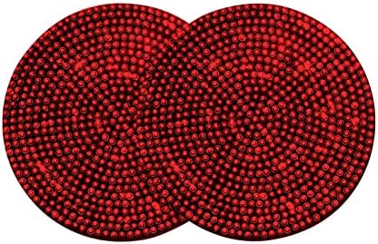 Zhenlik 2 Pack Crystal Car Coasters, porta -copos brilhantes Inserir tapete de PVC anti -deslizamento para homens femininos, vermelho, 2,75*2,75 polegadas