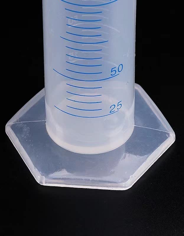 Baker de cilindro graduado de 250 ml de plástico - 250 ml de gabarito de tubo de ensaio de ciência, marcação de 2 lados - linhas