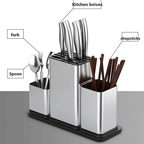 Llryn Kitchen Utensil Selder Block com drenagem, caddie de utensílio para facas, garfos, colheres, prova de impressão