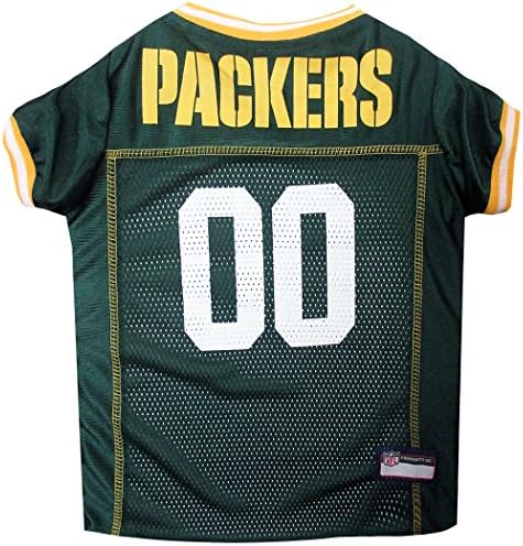 NFL Green Bay Packers Jersey, tamanho: x-small. Melhor fantasia de camisa de futebol para cães e gatos. Camisa de camisa licenciada.