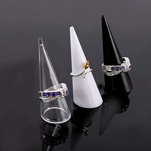 5pcs de anel de dedo, suporte para suporte de cone de cone de jóias acrílico anel de jóias do suporte, anéis de dedo único