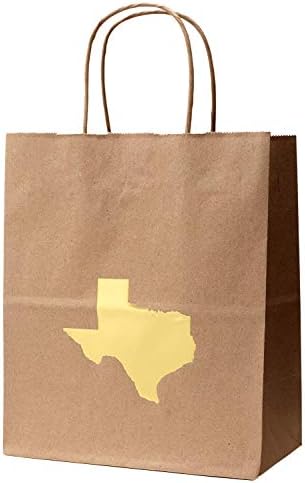 6 Bolsa de presente do Texas com folha de ouro Estado do Texas Shape
