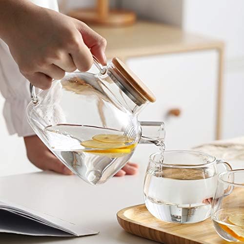 Oneisall bule com chaleira de chá de vidro infusor com alça isolada
