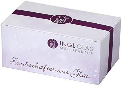 Inge Glas Bell com Edelweiss 68557 Caixa de presente de Natal de vidro alemão