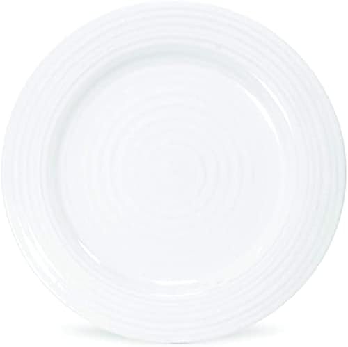 PortMeirion Sophie Conran White Lunchon Placas | Conjunto de 4 | Placas de jantar, massas e aperitivos | 9 polegadas