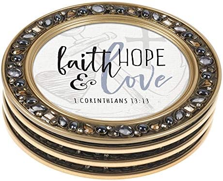 Elanze projeta Faith Hope & Love Amber Goldtone
