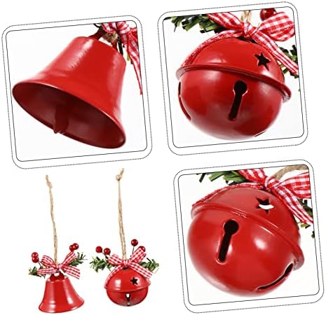 Toyvian 2pcs sinos de natal árvores de natal sino ornamentos sinos de natal para artesanato natal sino sino ferro de Natal sinalizadores