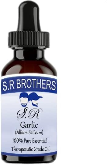 S.R Brothers Garlic Pure & Natural Therapeautic Grade Essential Oil com conta -gotas 30ml