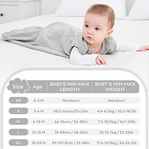 Saco de sono do bebê yoofoss 12-18 meses algodão 0,5 tog de bebê saco de dormir de 2 vias Cobertores vestíveis 3 pacote