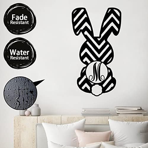 Easter Rabbit M Metal Art, Rabbit de Páscoa M Sign Metal Letter Arte da parede da casa, letreiros da varanda ao ar livre, porta