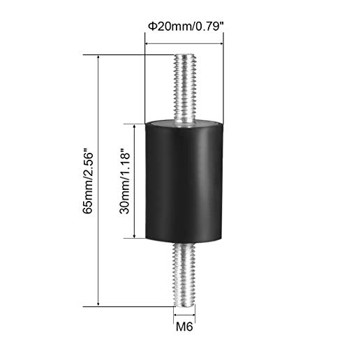 UXCELL 20 x 30mm Montagens de borracha, isoladores de vibração, amortecedor com m6 x 18 mm 4pcs