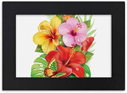 Flores de buquê de laboratório DIY mestre Cold Flowers Butterfly Best Wish Desktop Photo Frame Black Picture Art Painting 7x9 polegadas