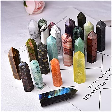 Shitou22231 1pc Stones naturais Crystal Point 36 Torre de cor ametista Rose quartzo cura energia energia minério