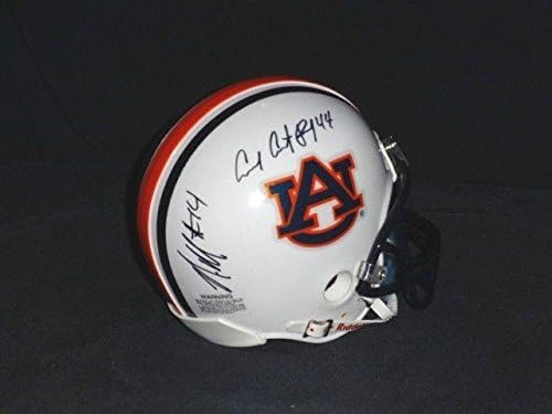 Cameron Artis Payne e Nick Marshall assinaram o mini capacete Auburn Tigers - Mini Capacetes Autografados da Faculdade