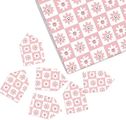 Papel de embrulho Central 23 Daisy - 6 folhas de embrulho de presente - papel de embrulho floral para meninas aniversário