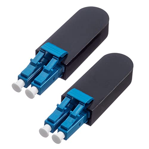 Yumyotor 2pcs LC/UPC Adaptador de loopback de modo único, Duplex OS2 9/125 Plugue de teste de cabo de fibra óptica