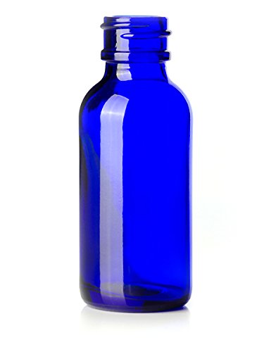 Garrafas de vidro cobalto com gotas de colírio para óleos essenciais, colônias e perfumes, rótulos em branco incluídos