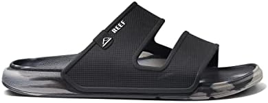 Oásis masculino de recifes Double Up Slide Sandal, Black/Taupe Mármore, 11