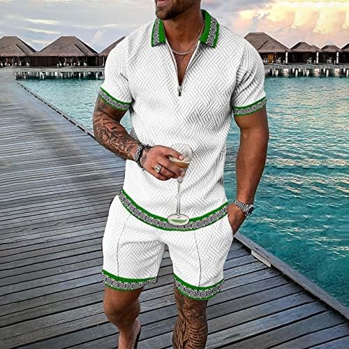 Mens Summer Tracksuits coloca roupas de moletom de zíper de zíper soltas para homens para homens engraçados 3D Print V Camisa