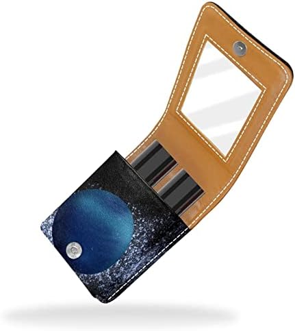 Mini maquiagem Oryuekan Saco de maquiagem com espelho, bolsa de embreagem Leatherette Lipstick Case, Universo Space Nebula Neptune