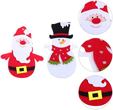 Aboofan 6pcs Capas de tabela de mesa de Natal Santa Papai Noel Snowman toutware Tilders Faca de Natal e Titulares de talheres da capa