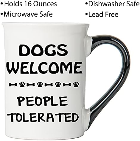 Cães Cottage Creek são bem -vindos; As pessoas toleravam caneca de café em cerâmica, 16 onças.