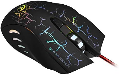 Gaohan Gaming Mouse Crack Padrão USB Mouse de computador com fio preto